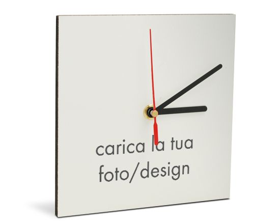 Orologio da parete quadrato con foto incisa in legno personalizzato