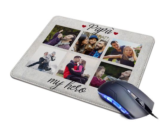 Tappetino Mouse personalizzato con foto /frase + mousepad gadget  promozionale